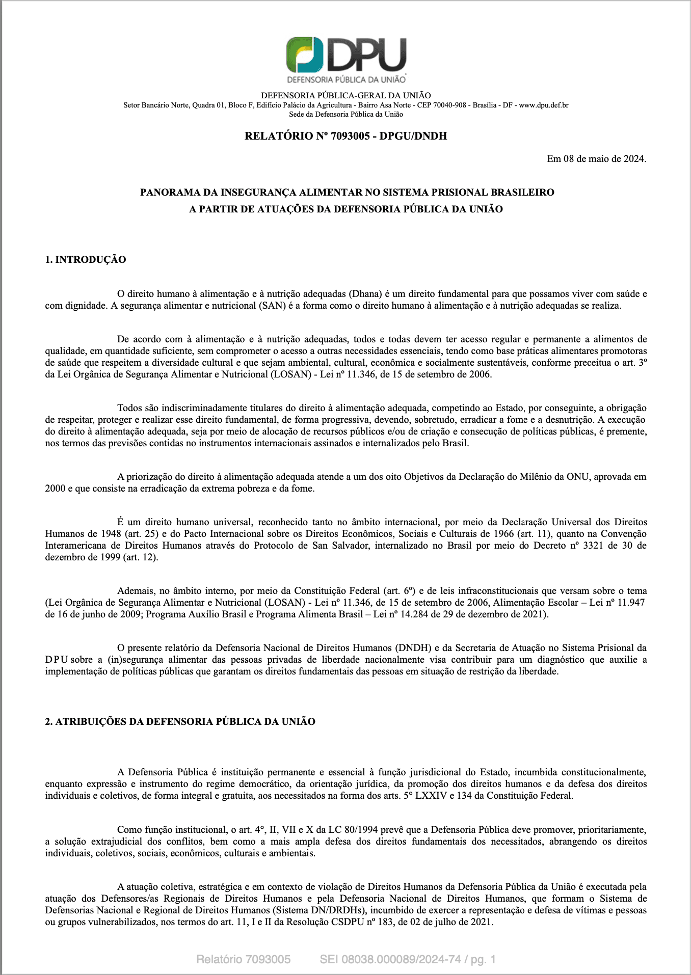 relatorio segurança alimentar